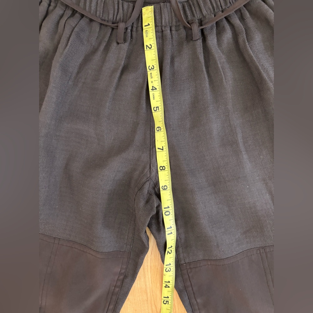 The Row Linen Blend Wide Leg Cropped Culotte Pants Drawstring Waist Small - Picture 9 of 11